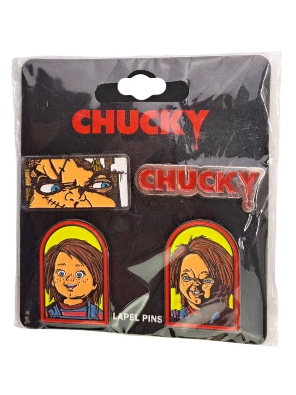 Chucky Lapel Pins Set of 4 Child's Play Bioworld Official Merchandise Horror New
